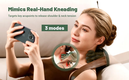 Neck & Shoulder 4D Kneading Massage, Simulated Human Hand Design for Pain Relief and Muscle Relax