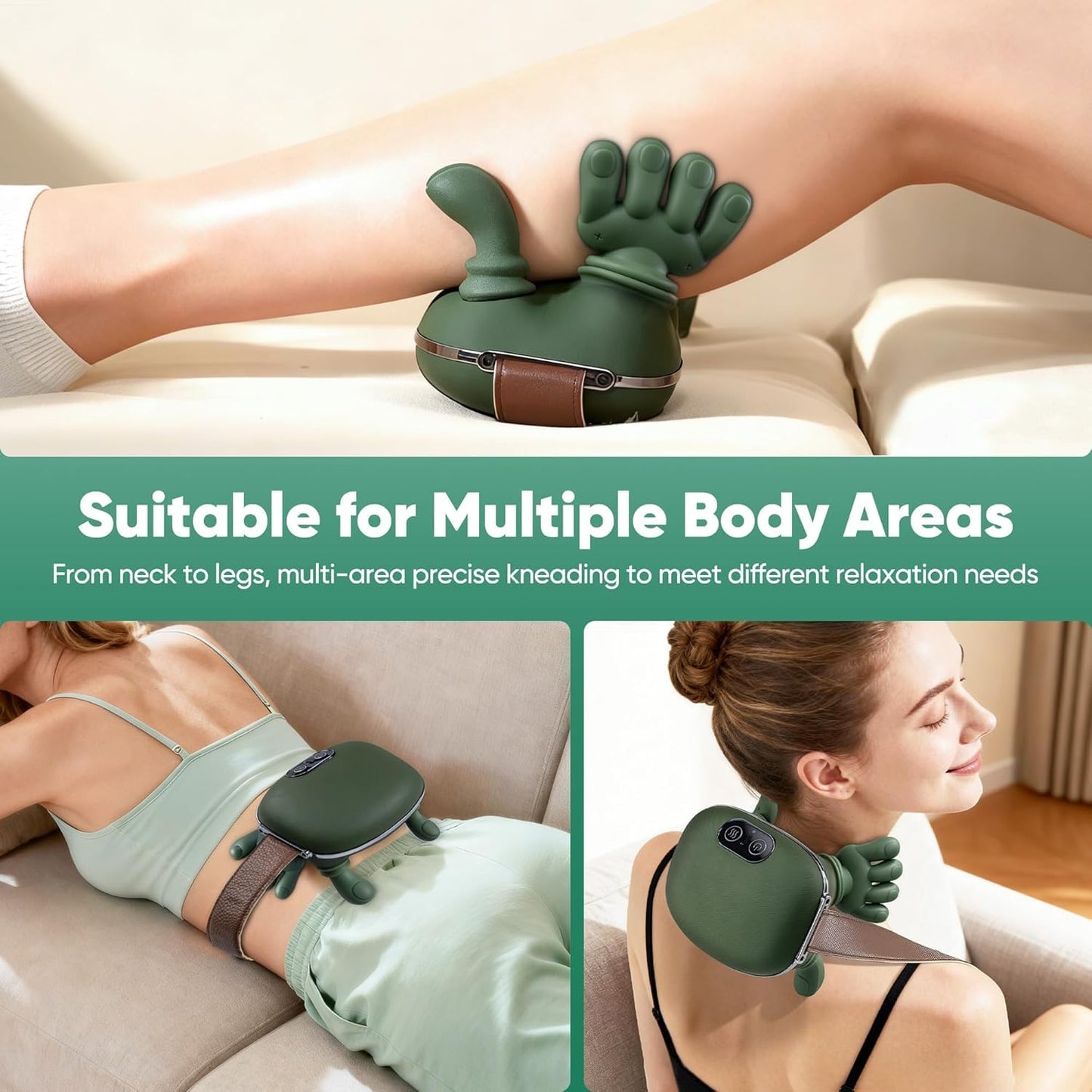 Neck & Shoulder 4D Kneading Massage, Simulated Human Hand Design for Pain Relief and Muscle Relax