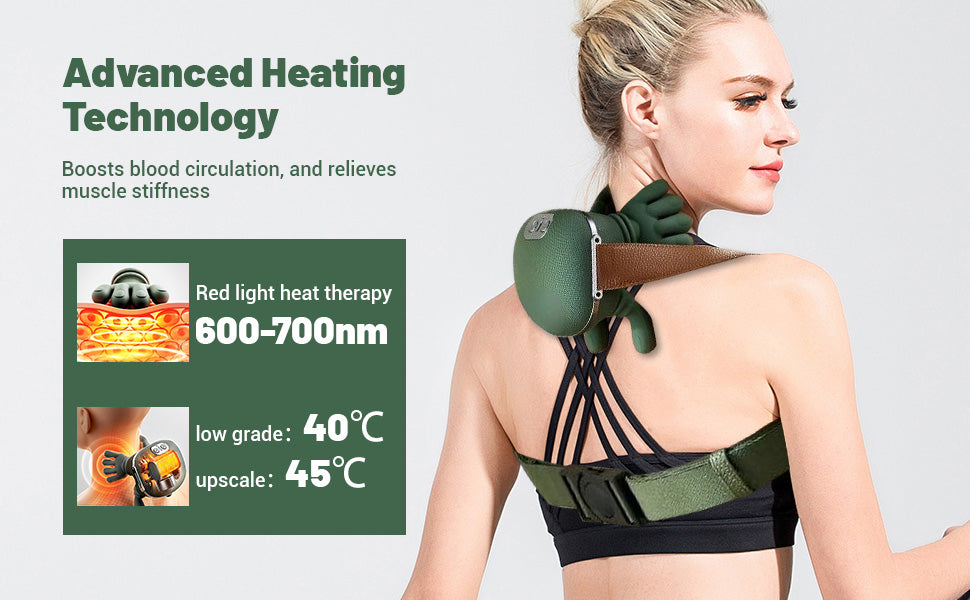 Neck & Shoulder 4D Kneading Massage, Simulated Human Hand Design for Pain Relief and Muscle Relax