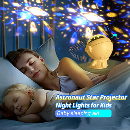 Astronaut Star Projector Night Light With Galaxy Effects & Usb Power